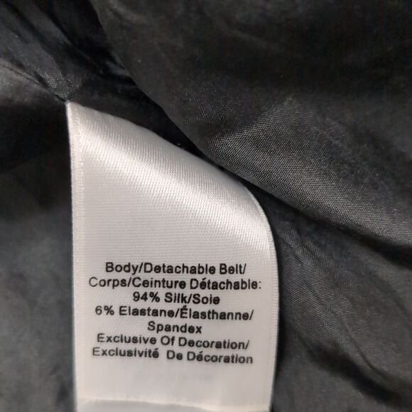 Unique DKNY black silk hooded bomber jacket size 4 small - Picture 11 of 11